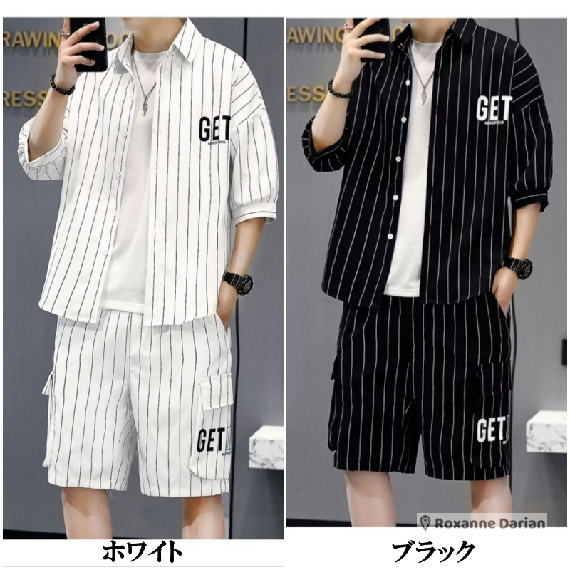 MEIMEIJ】 ストライプシャツセットアップ｜ファッション
