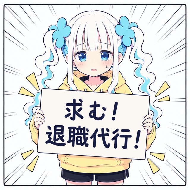 社不ちゃん　ステッカー 「退職代行」｜オリジナルキャラクター