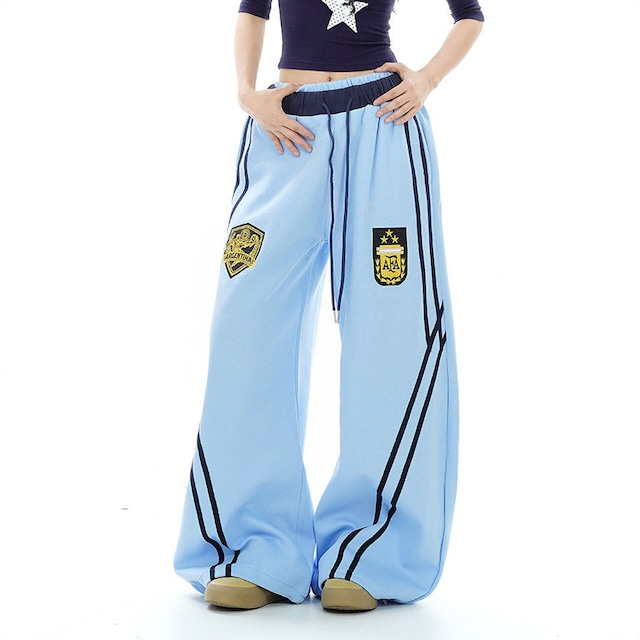 エンブレムモチーフサイドラインワイドパンツ 2col R02797