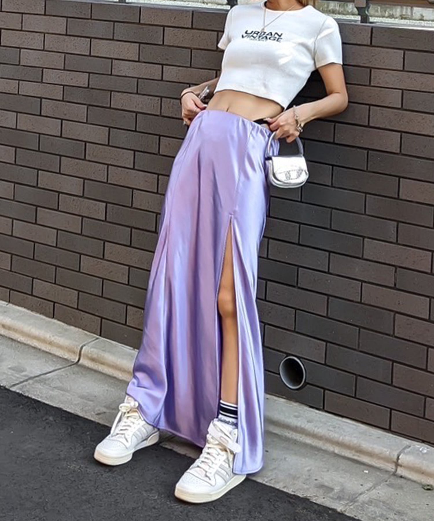 Gloss satin long skirt | ACLENT（アクレント）