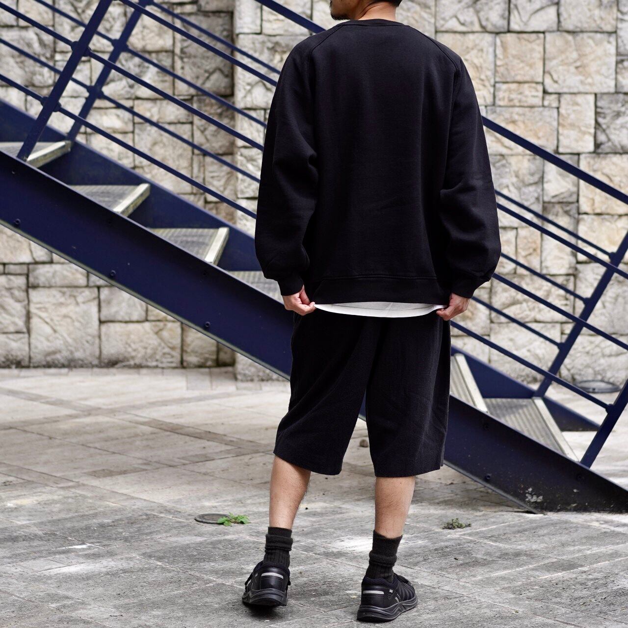 22aw COMOLI コモリ コットン吊裏毛パンツ FADE BLACK-