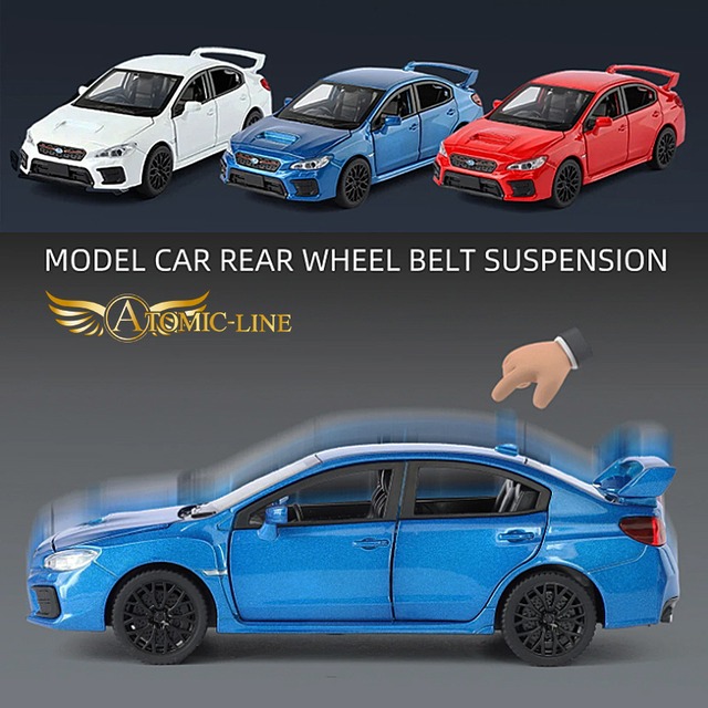 SUBARU インプレッサ STI WRX 1/32 ミニカー 全3色 ライト点灯 合金モデル 模型 ジオラマ