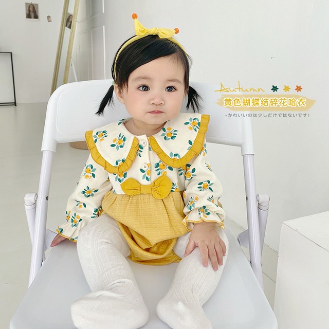 オータムフローラルワンピースロンパース オールインワン 大人ガーリー スウィート キュート カジュアル 秋物 花柄 超面白いベビーショップ17781443037