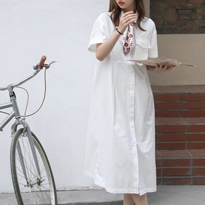 スカーフ付シャツワンピース　A0435