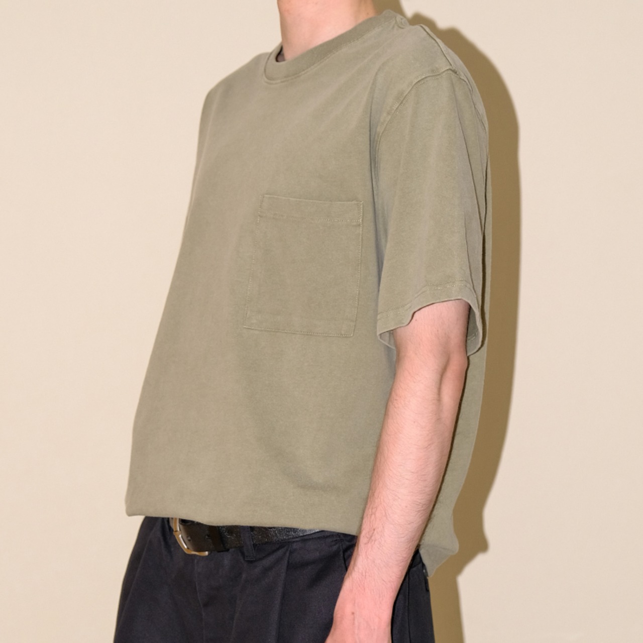 ハードウォッシュドスモーキーカラーTシャツ　0769