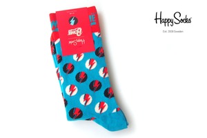 ハッピーソックス｜happy socks × David Bowie｜クルー丈カジュアルソックス｜デヴィッド・ボウイコラボ｜BIG BOWIE DOT Sock｜14211006