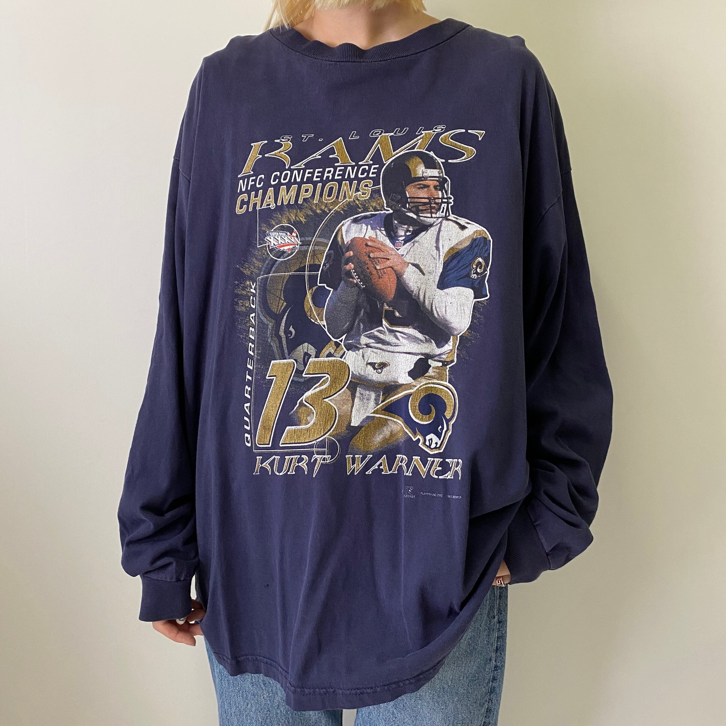 00年代 USA製 NFC スーパーボール RAMS 長袖Tシャツ ロングTシャツ