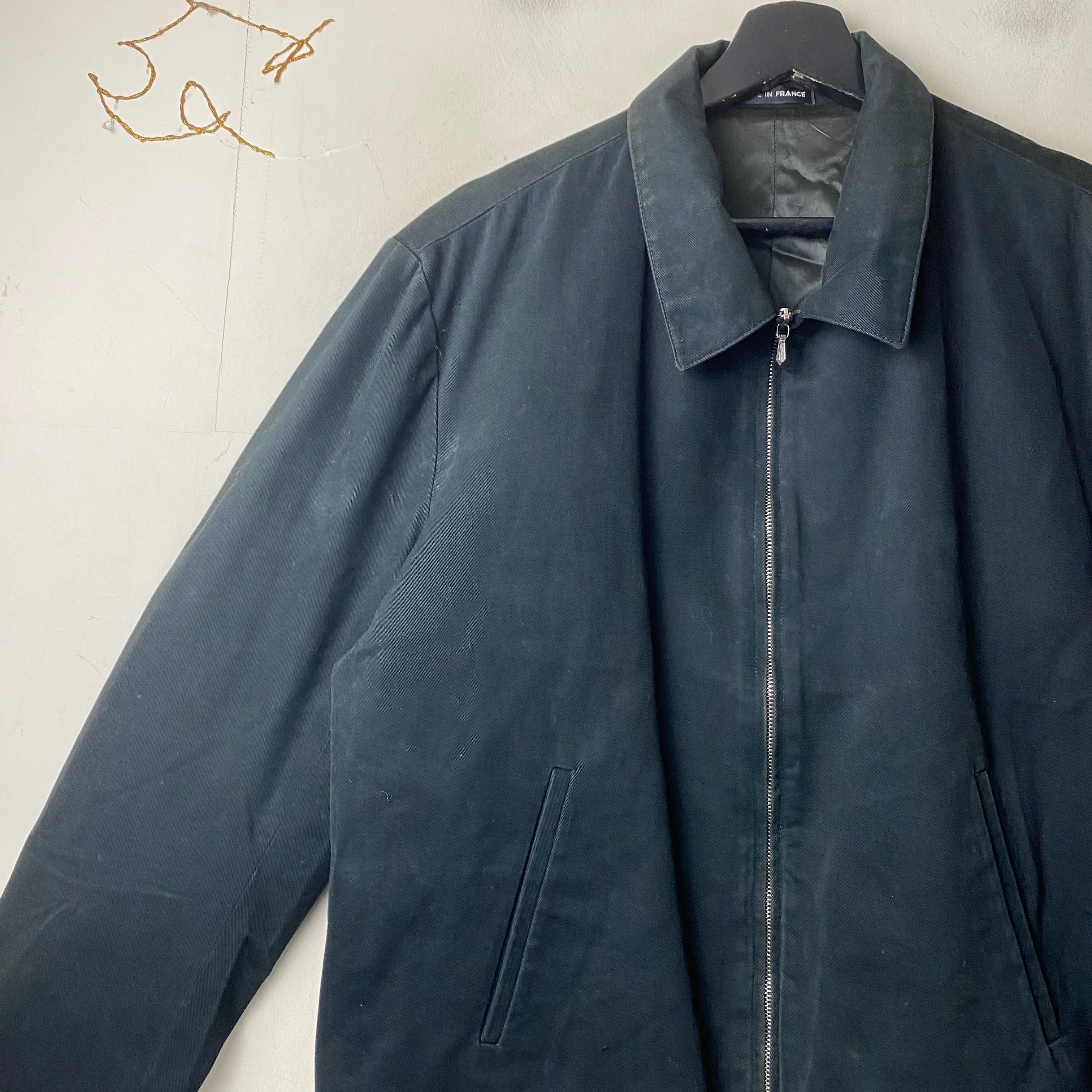 vintage AGNES B. HOMME black moleskin drizzler jacket | NOIR ONLINE