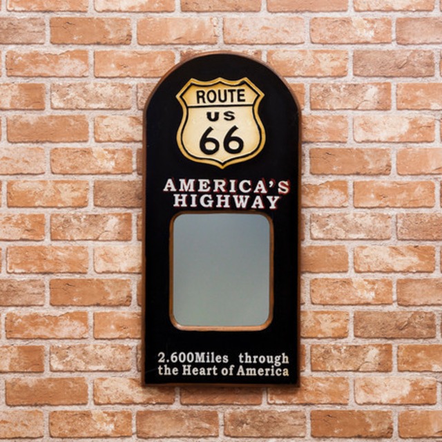 アンティークアイテム[パブサイン ミラー]＜アメリカン雑貨＞route66 ROUTE66　るーと　ルート66