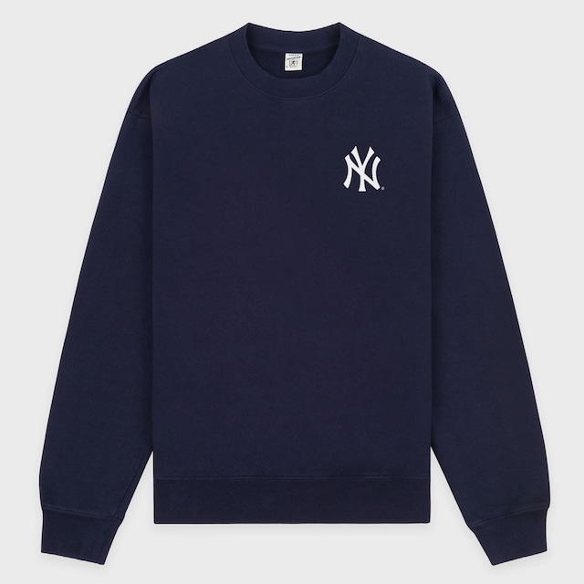 Sporty&Rich　Yankees Serif Crewneck　NAVY