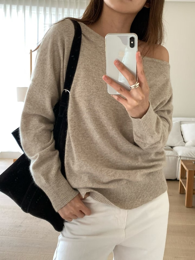 (予約) verveine / Siena fox unbalance knit 3color