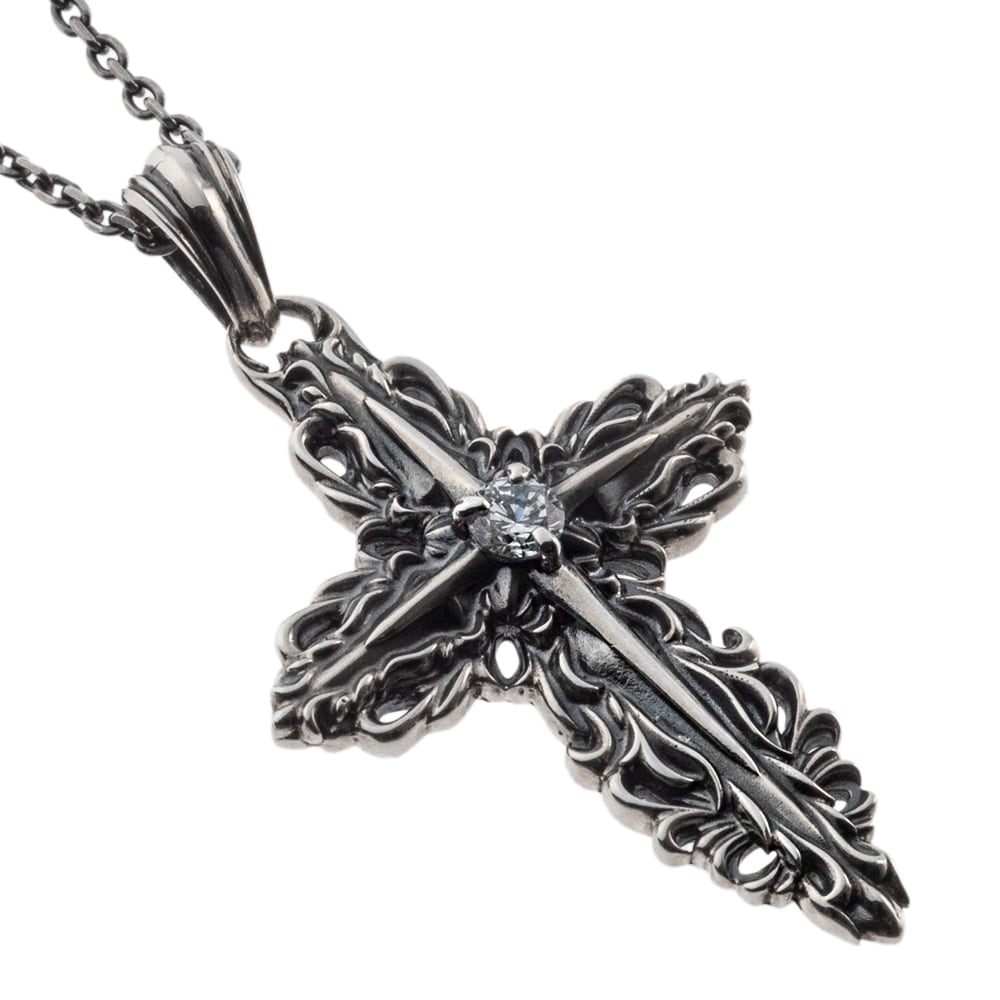 レイヤードクロスペンダント ACP0345 Layered cross pendant シルバー