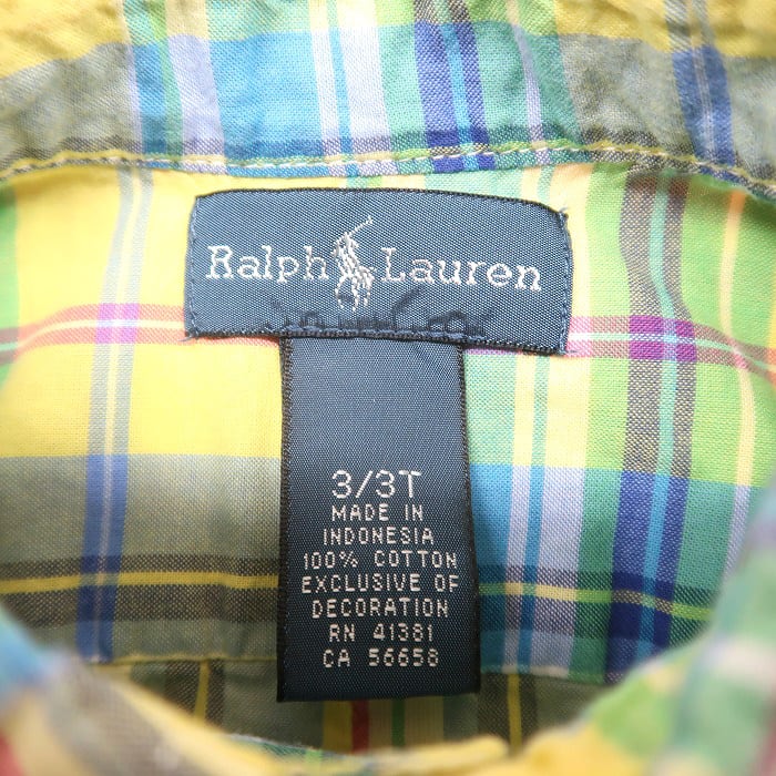 古着 キッズ ラルフローレン Ralph Lauren ボタンダウンシャツ 半袖 ...