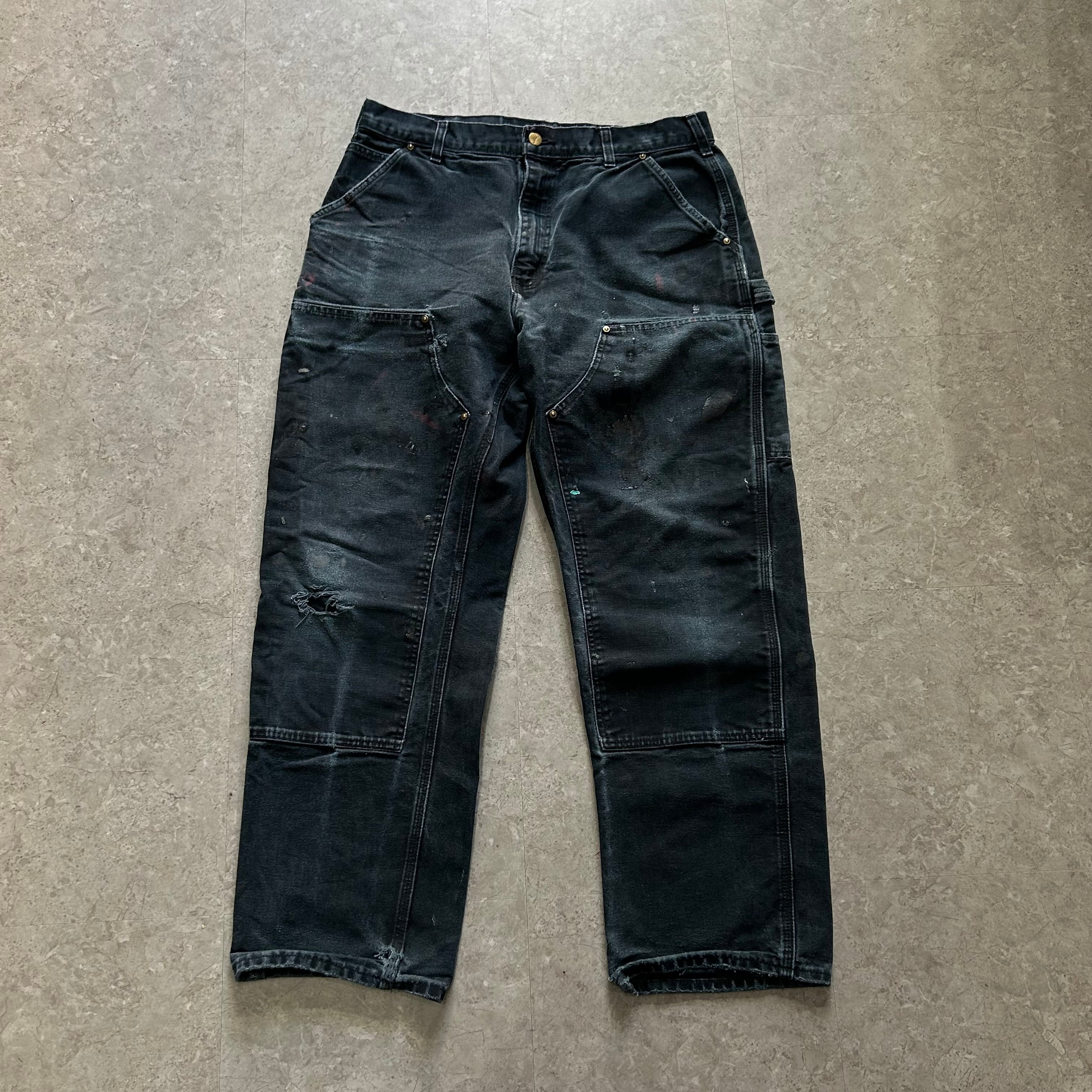 00s Carhartt double knee duck pants "fade black"【仙台店】