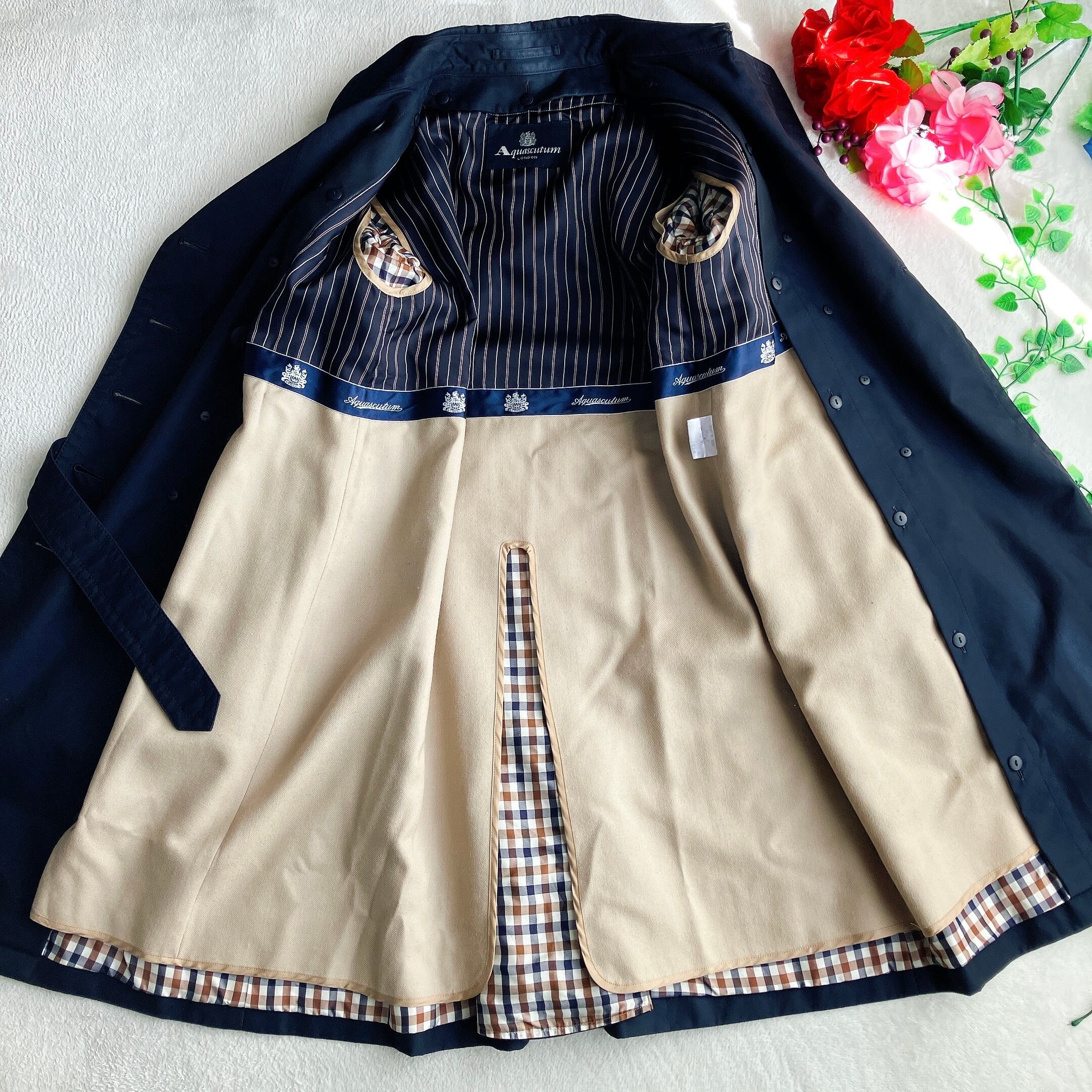 美品】Aquascutum アクアスキュータム☆ウールライナー付き トレンチ