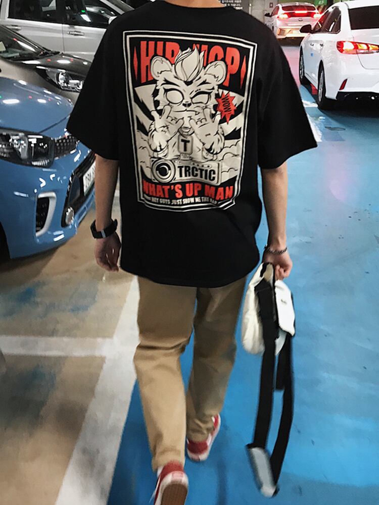 全2色 Tシャツ カットソー プリント カジュアル シンプル