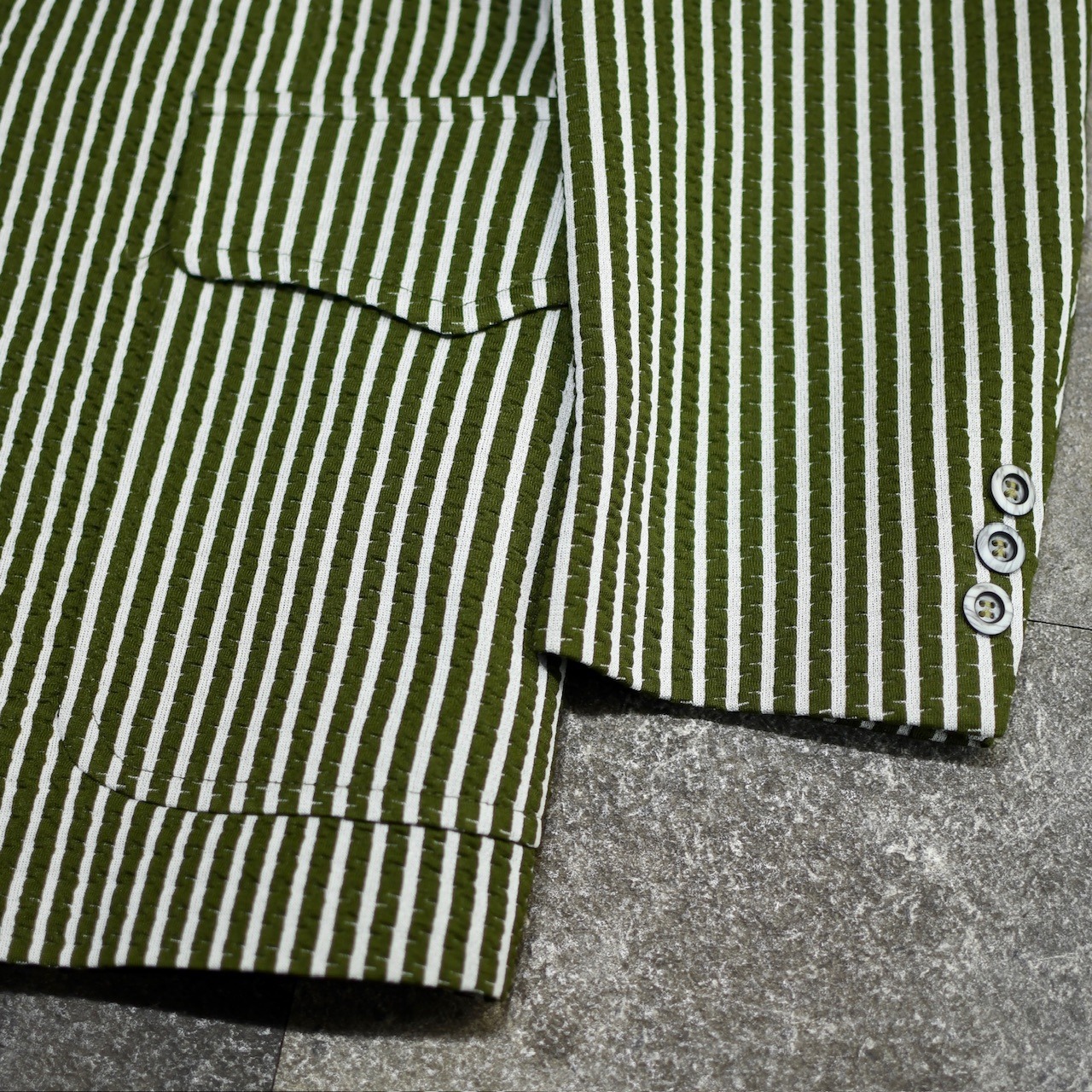 70's seersucker stripe tailored jacket