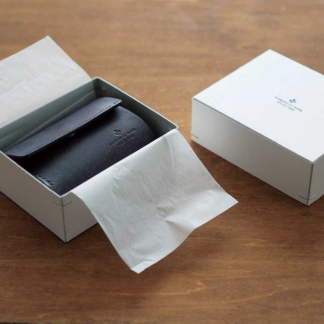 使いやすい 三つ折り財布 【 ブラック × ブラウン 】 レディース メンズ ブランド 鍵 小さい レザー 革 ハンドメイド 手縫い