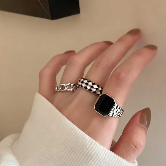 ZJチェッカーボードリング 3点セット