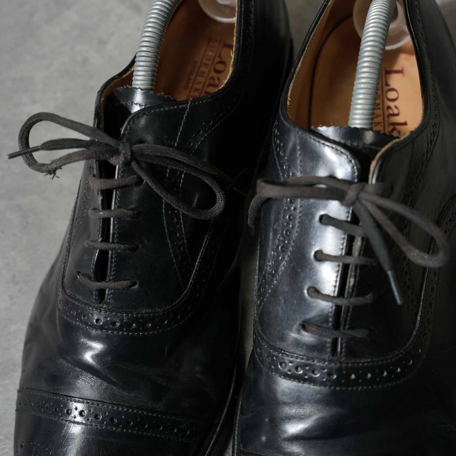 Loake ローク ウイングチップ レザーシューズ ブラック イングランド製
