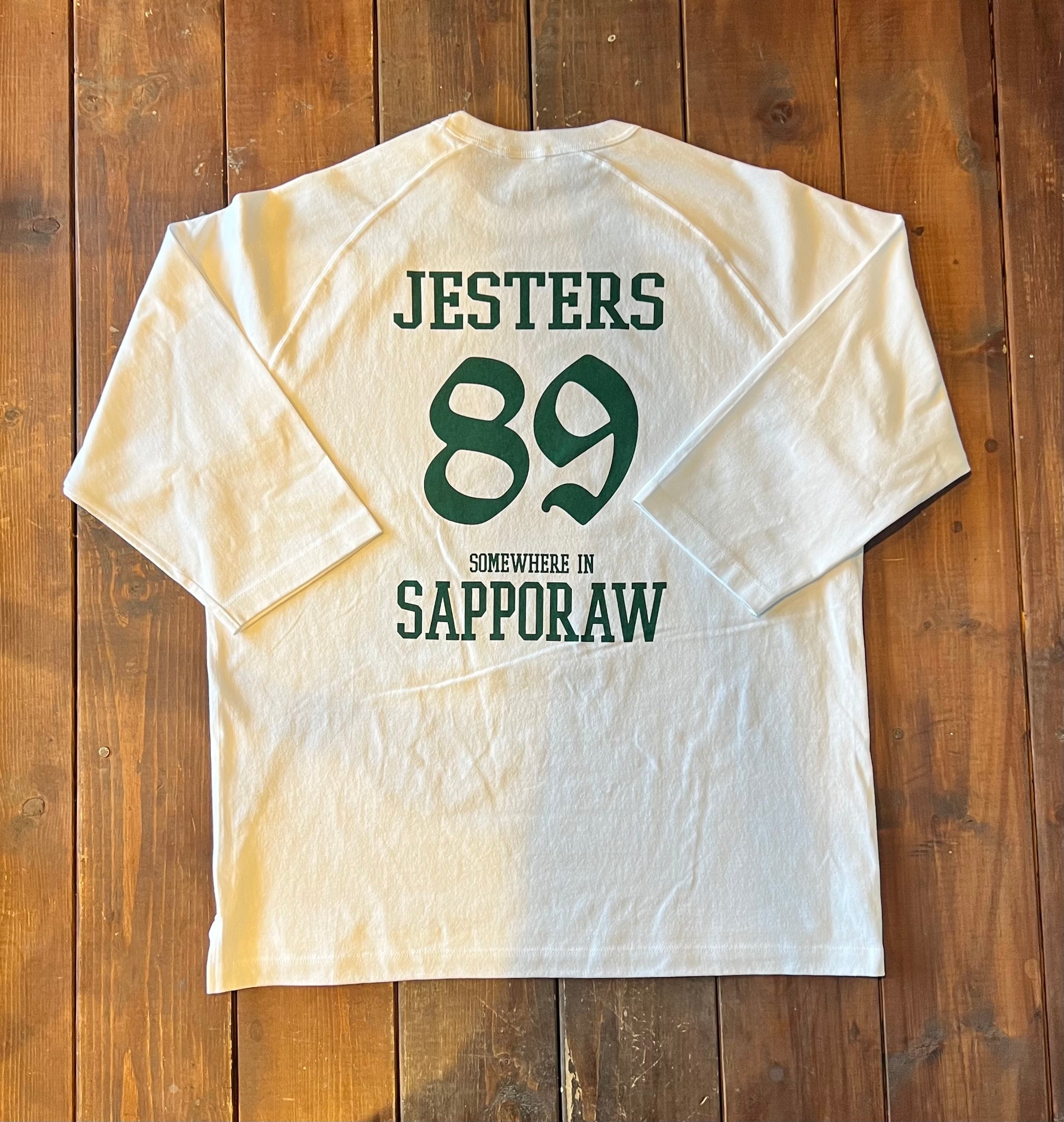 89 ナンバリングラグランT-sh / WHITE & GREEN プリント | ICETACHE