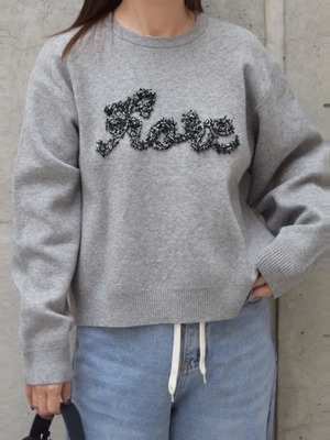 ロージー  Rosiee ツイードラメテープロゴKnit