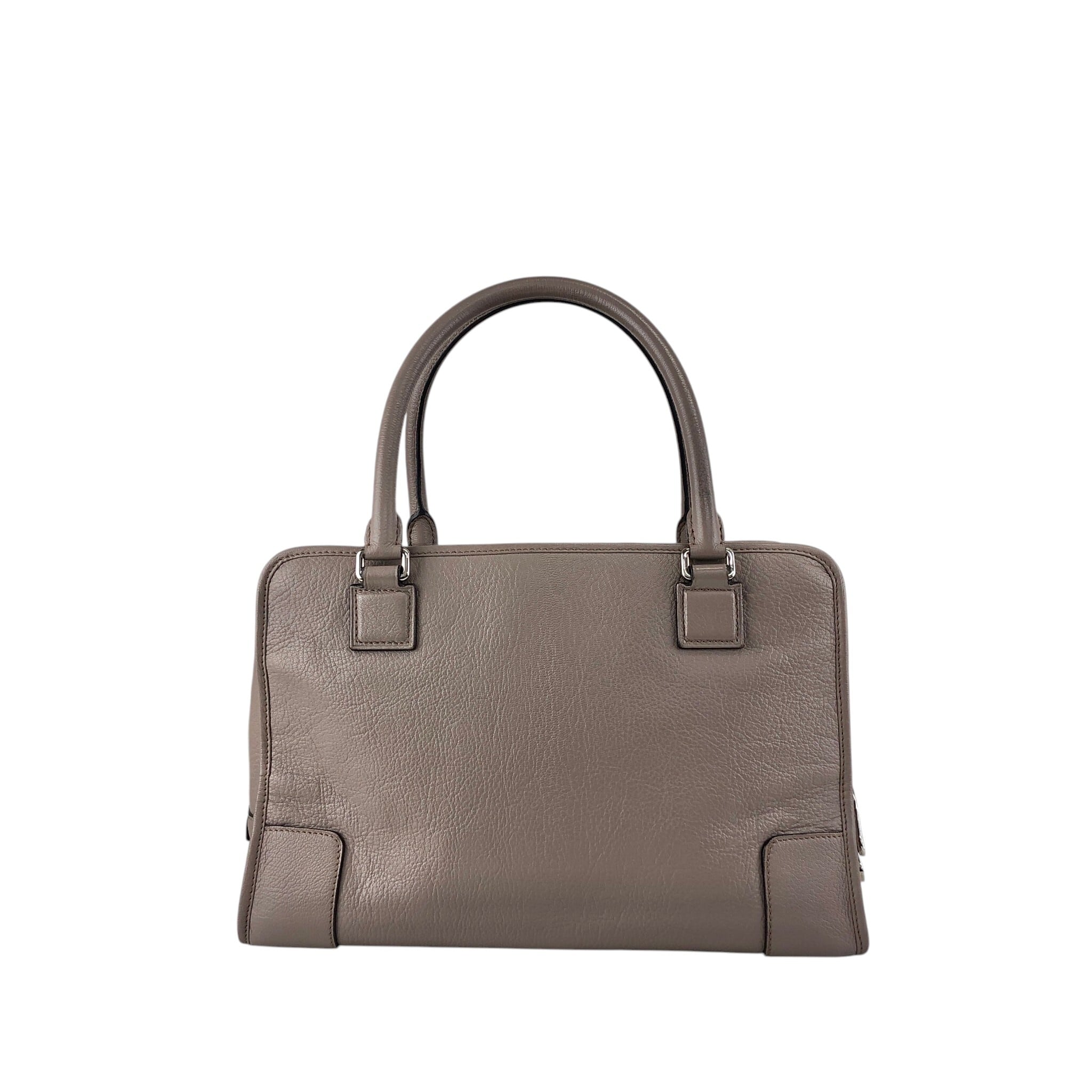 LOEWE ロエベ アマソナ36 ハンドバッグ グレー アナグラム レザー