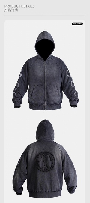 NOSUCISM 26AW 塩縮加工 ウォッシュド リメイク フーディー