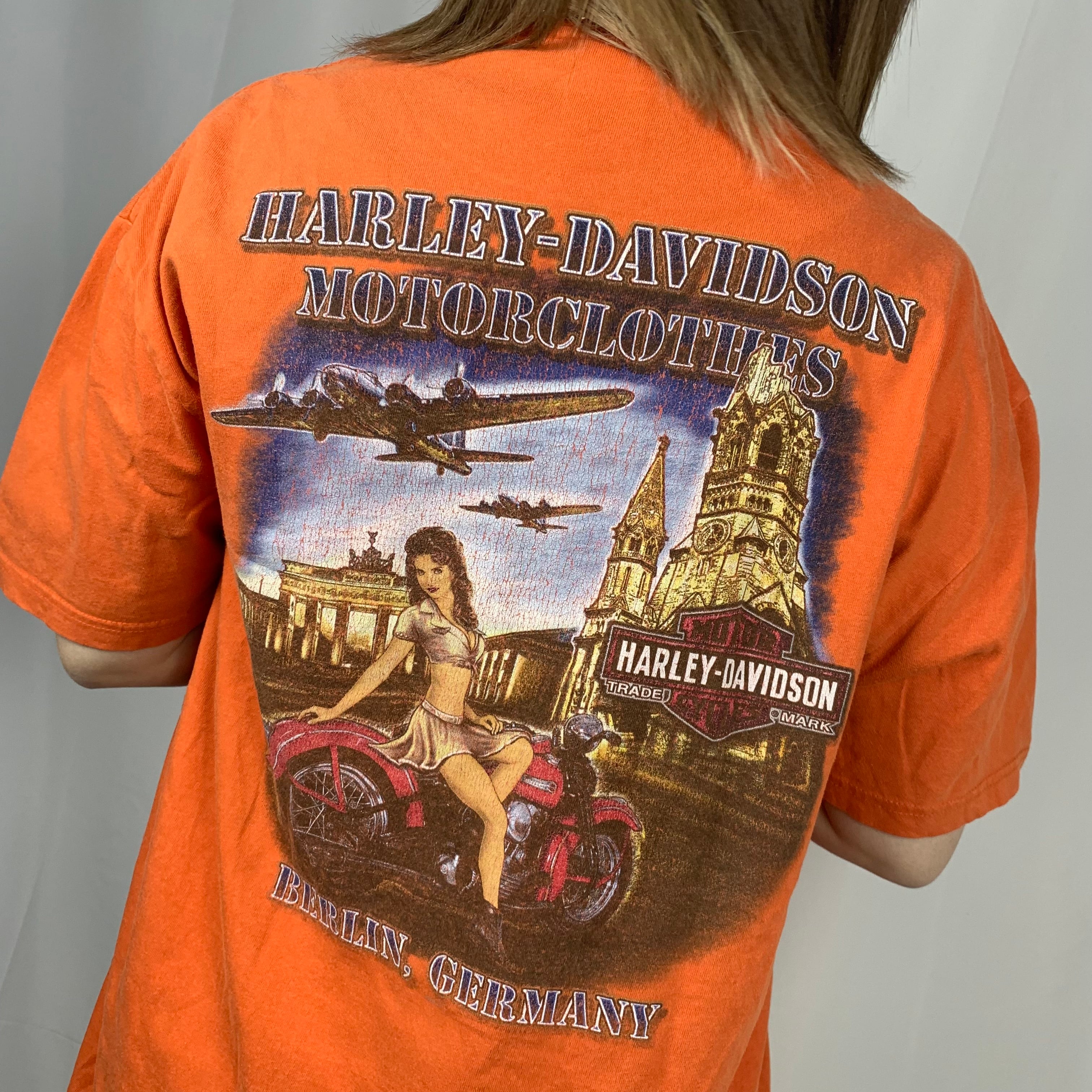 ハーレーダビットソン HARLEY ピンナップガール 女性 Tシャツ グレーXL