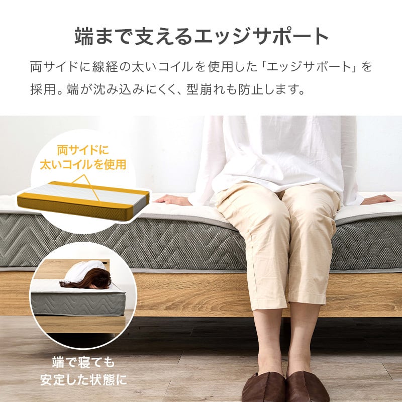 【完成品】ポケットコイルマットレス 圧縮ロールタイプ 4サイズ展開 寝具 一人暮らし ワンルーム 幅120cm