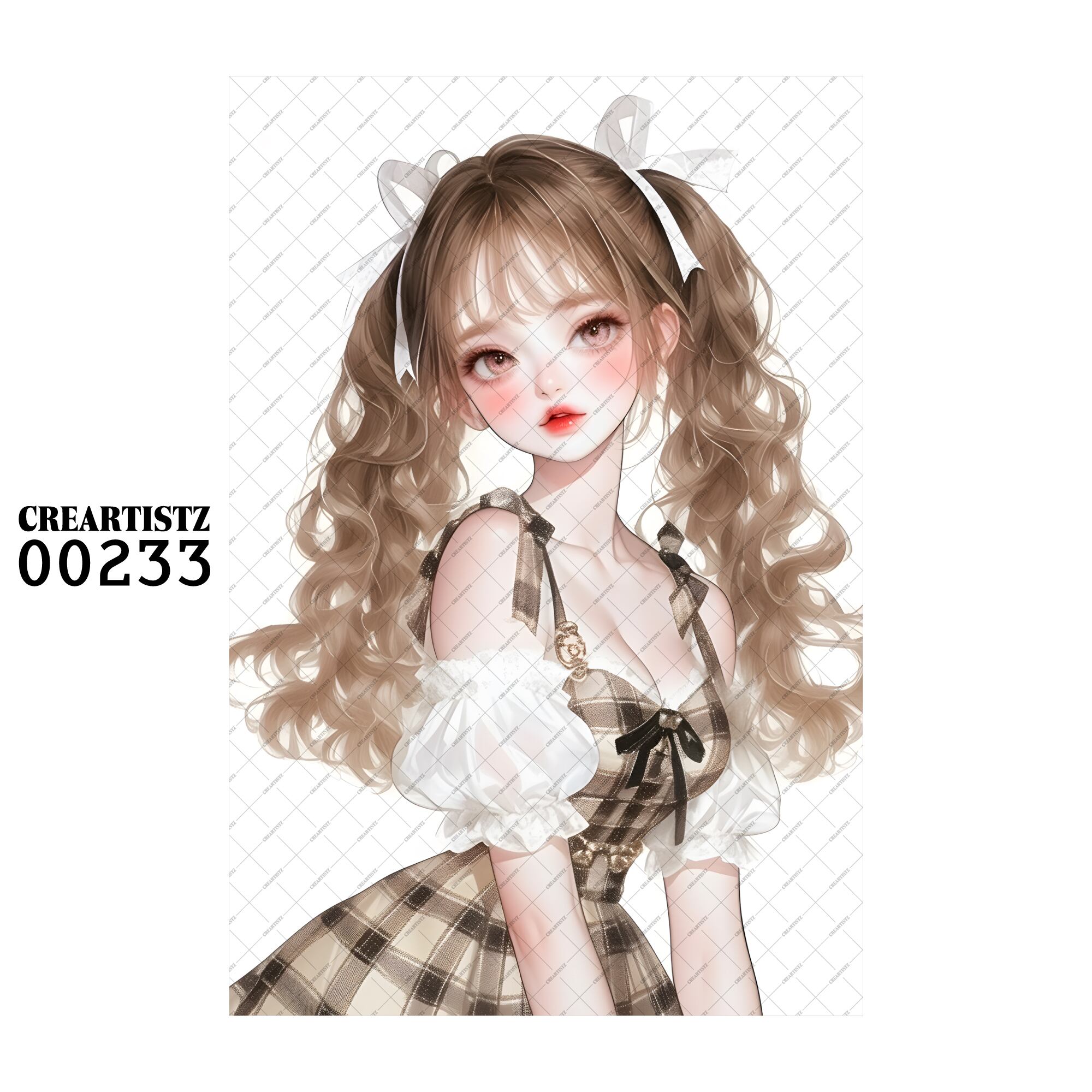 00233 ガール キュート オリジナル ペーパー/ステッカー 4枚セット CREARTISTZ