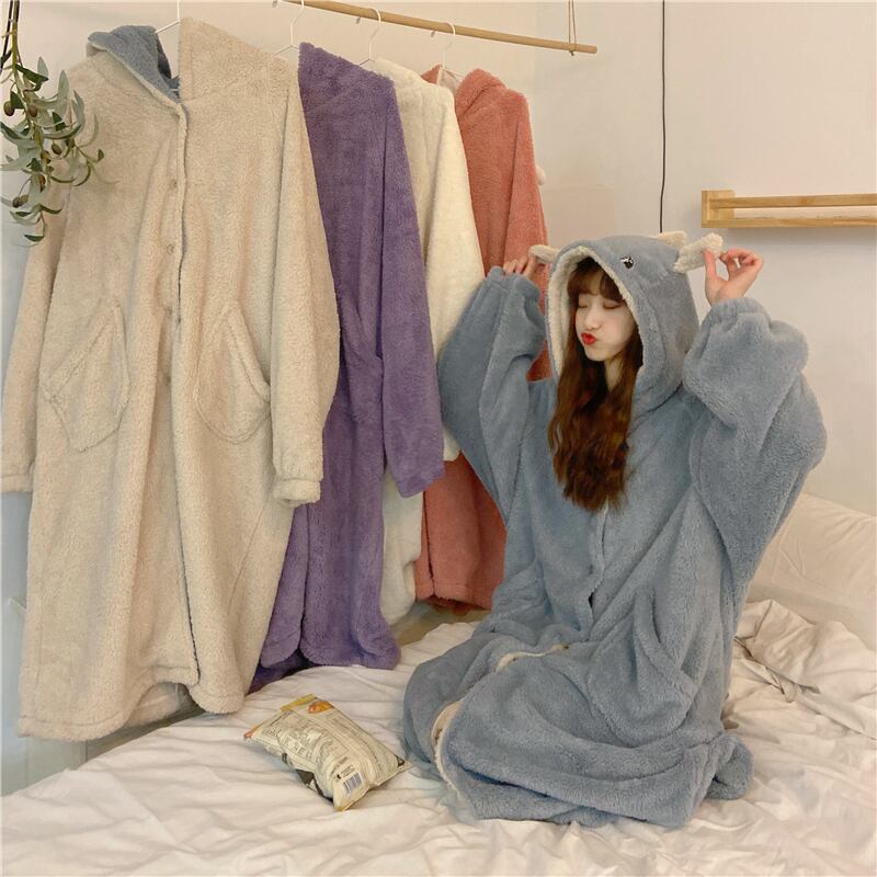ふわふわ 恐竜 カートゥーン かわいい 全5色 暖かい フード付き パジャマ ワンピース Miyabi5 ふわふわ 恐竜 カートゥーン かわいい 全5色 暖かい フード付き パジャマ ワンピース Miyabi5