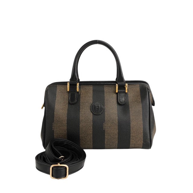 FENDI フェンディ ペカン柄 ショルダーバッグ ブラック PVC レザー 2way ミニバッグ vintage ヴィンテージ オールド tyz7ma