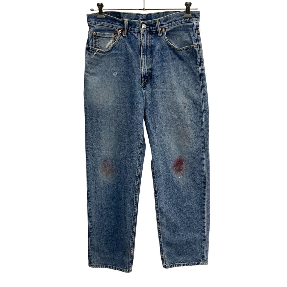ANCELLM DAMAGE SELVEDGE DENIM STRAIGHT 5P PANTS (INDIGO) ANC-PT11