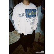 VINTAGE ストリート プリントワッフル ロングTシャツ T1809