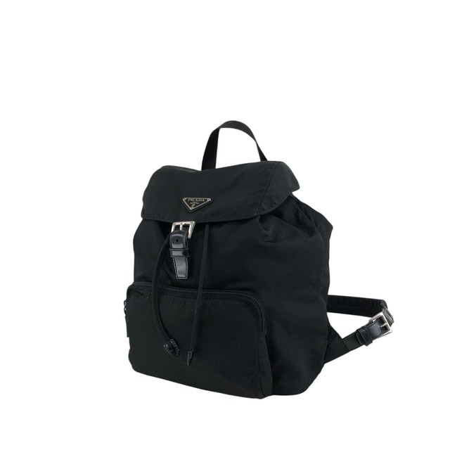 PRADA プラダ バックパック ブラック トライアングルロゴ フロントバックル ナイロン フロントポケット リュック vintage ヴィンテージ オールド 6abvn2