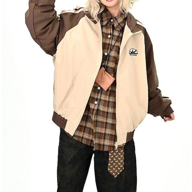 トリプルラインカラーブロックジャケット 2col R01017