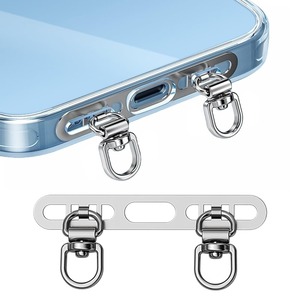 【努力特価】スマホストラップホルダー 携帯ストラップホルダー ステンレス鋼 メッキ仕上げ 薄型 丈夫10kgまでの荷重 全機種対応 充電影響なし 落下紛失防止