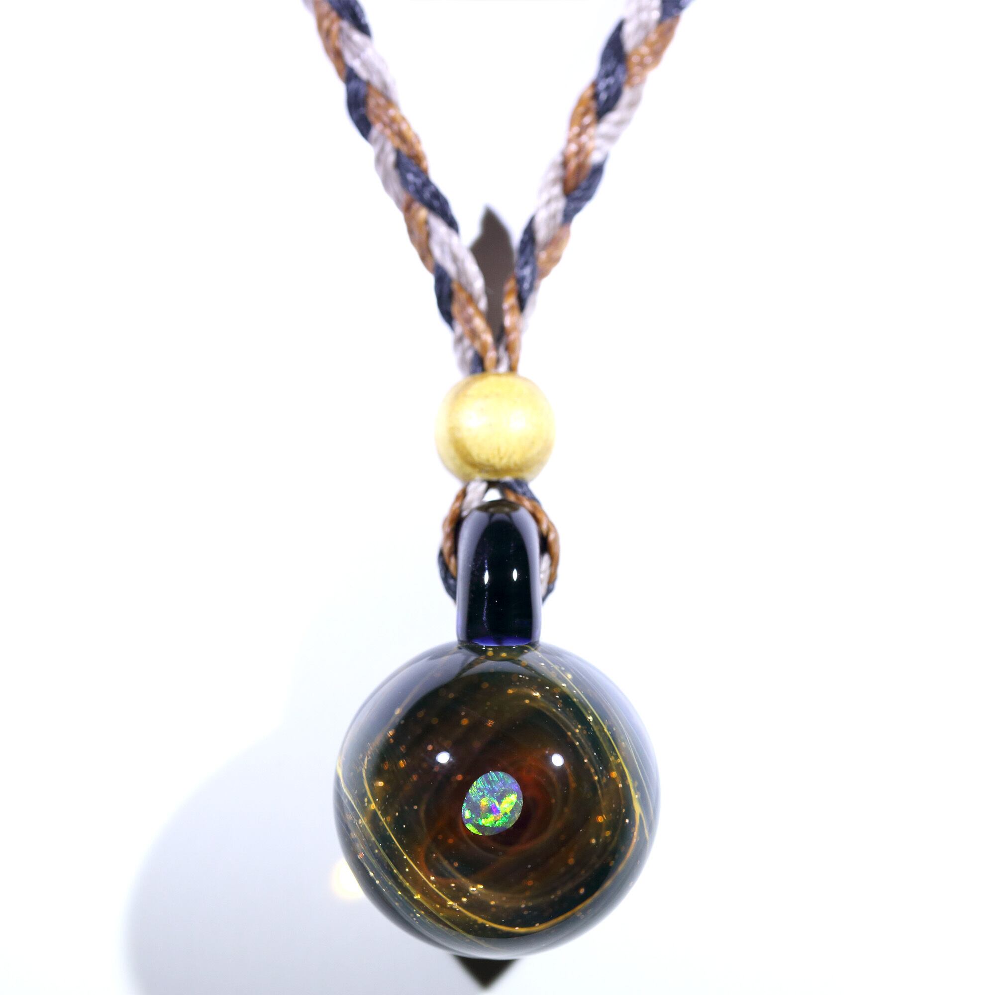 26mm Galaxy Glass Pendant 宇宙ガラスペンダント (螺旋状銀河） no