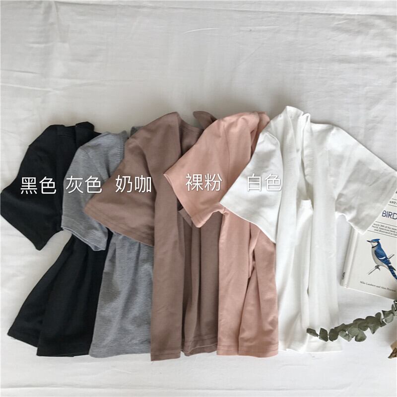 サマースリムホワイトショートTシャツ トップス ソリッド カラー 夏物 ソリッドカラー 萌量不足92629266066