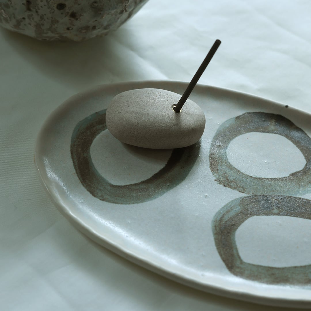 小黒ちはる オーバル皿 チョーク 2 | FREEPARK