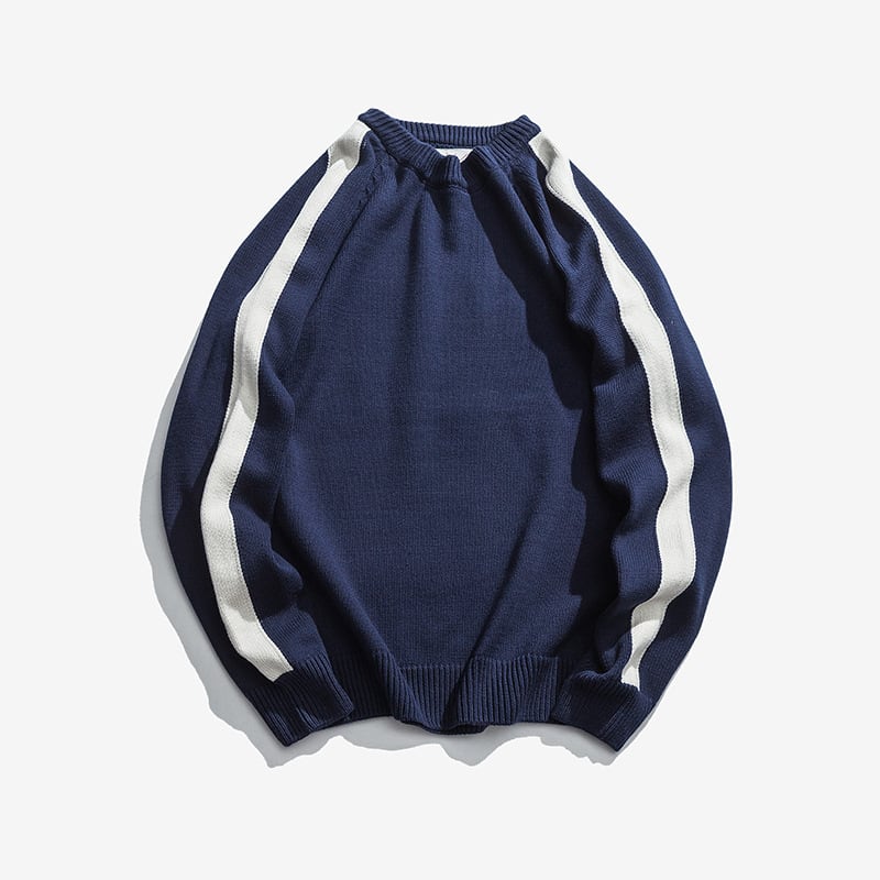Clothes Road VintageSweaterメンズルーズトレンドパーソナリティレトロカラーコンビネーションラウンドネックプルオーバーセーターStudentSweater-Alibaba Oネック ビンテージ hip6-161127406184348