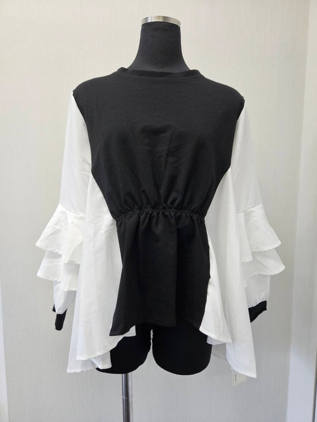 ドッキング ベストブラウス　ボリュームスリーブ