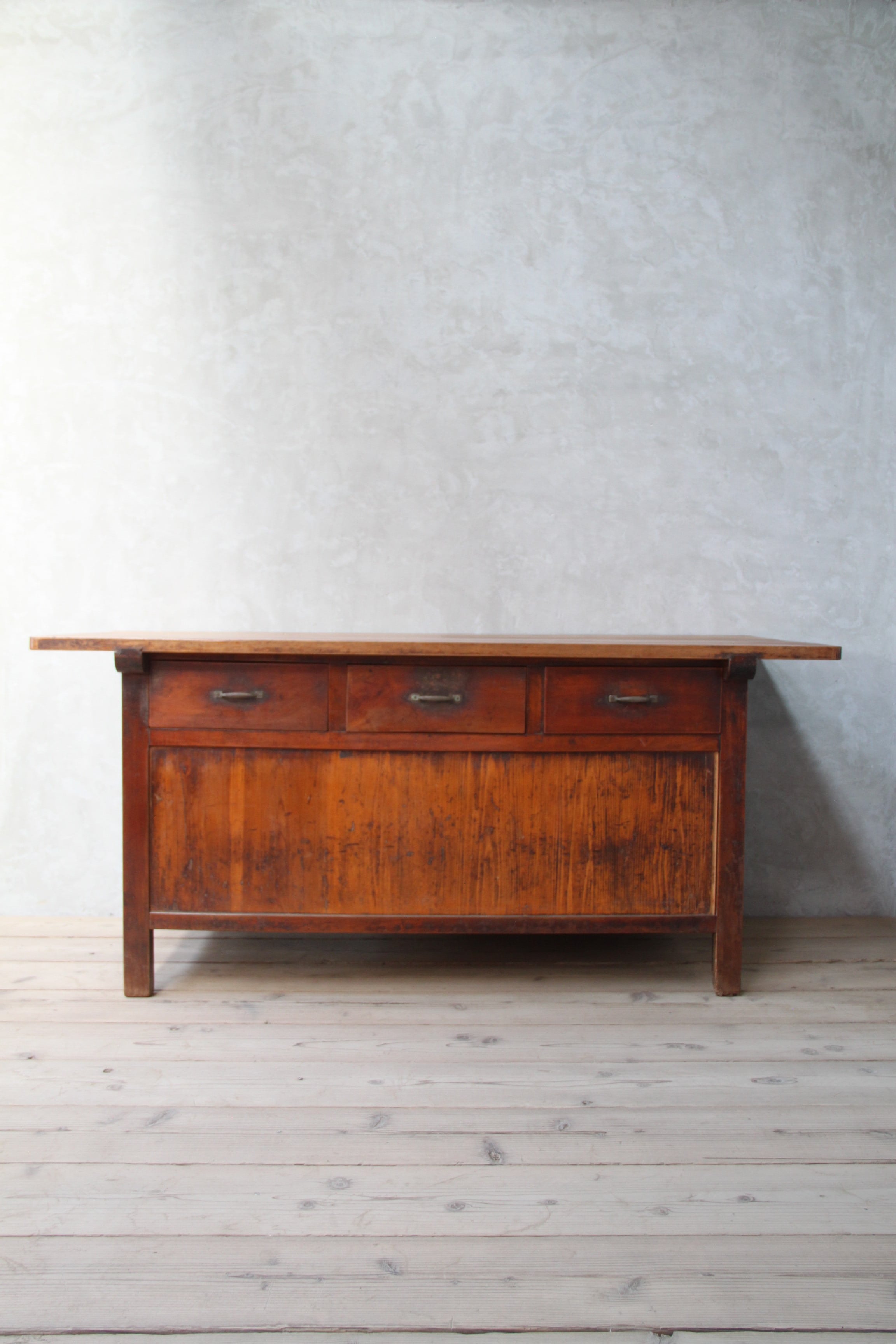 アンティーク　古道具　台　木材 大きな作業台 古家具/古道具/アンティーク/作業台/テーブル/引出