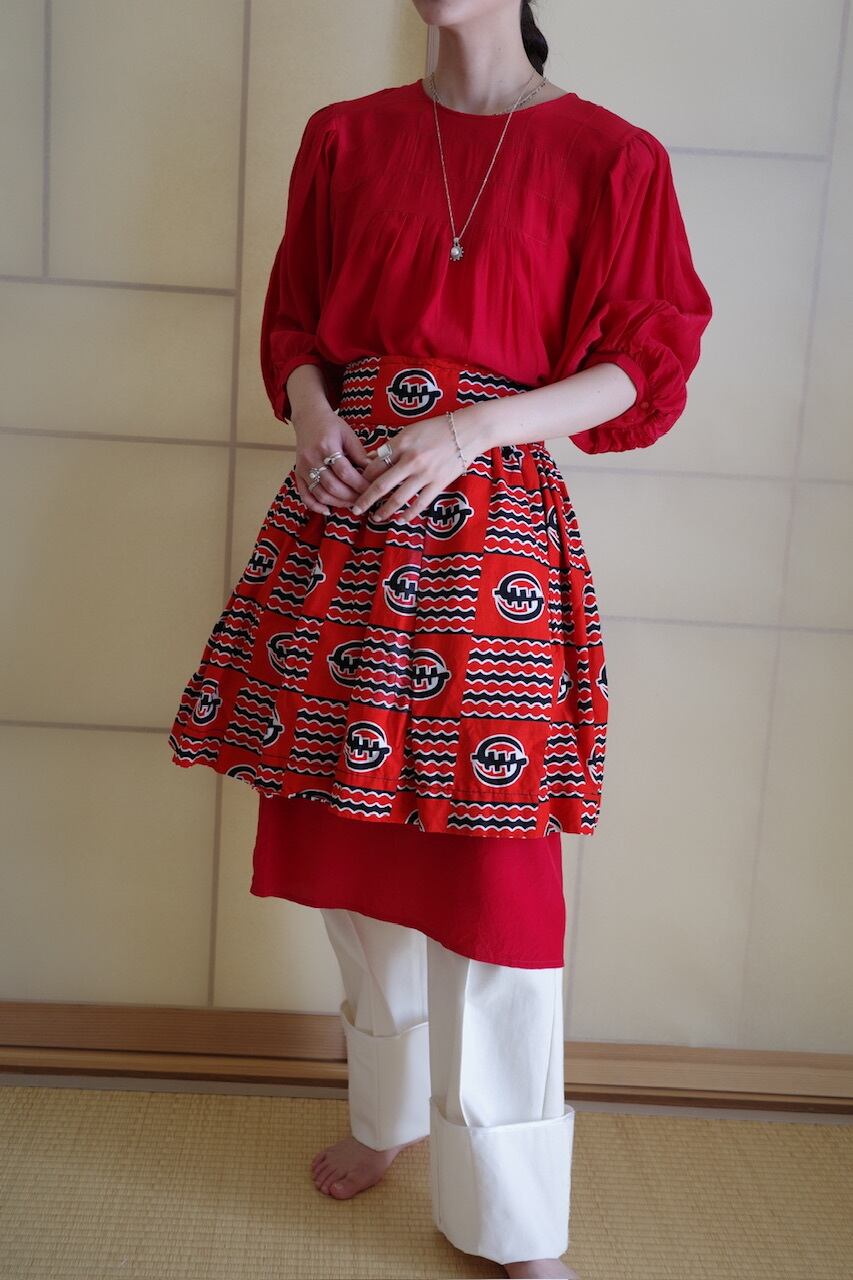 1980-90s African print skirt