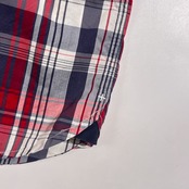 VICTORINOX ビクトリノックス Tailored Fit チェック柄 半袖 シャツ L/レッド ネイビー系 メンズ