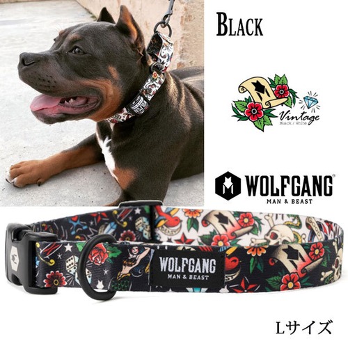 VintageBlack COLLAR Lサイズ 首輪 WOLFGANG ウルフギャング アメリカ 大型犬