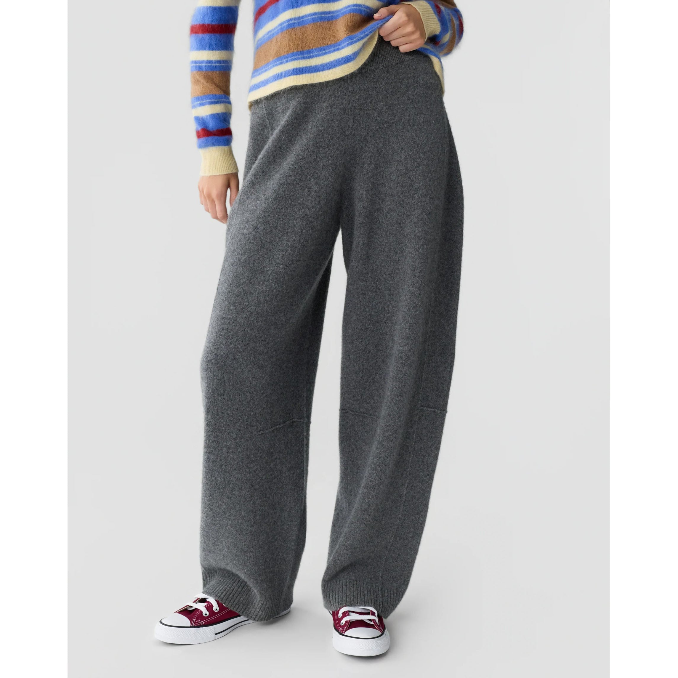 Guest In Residence Felted Barrel Pant CHARCOAL