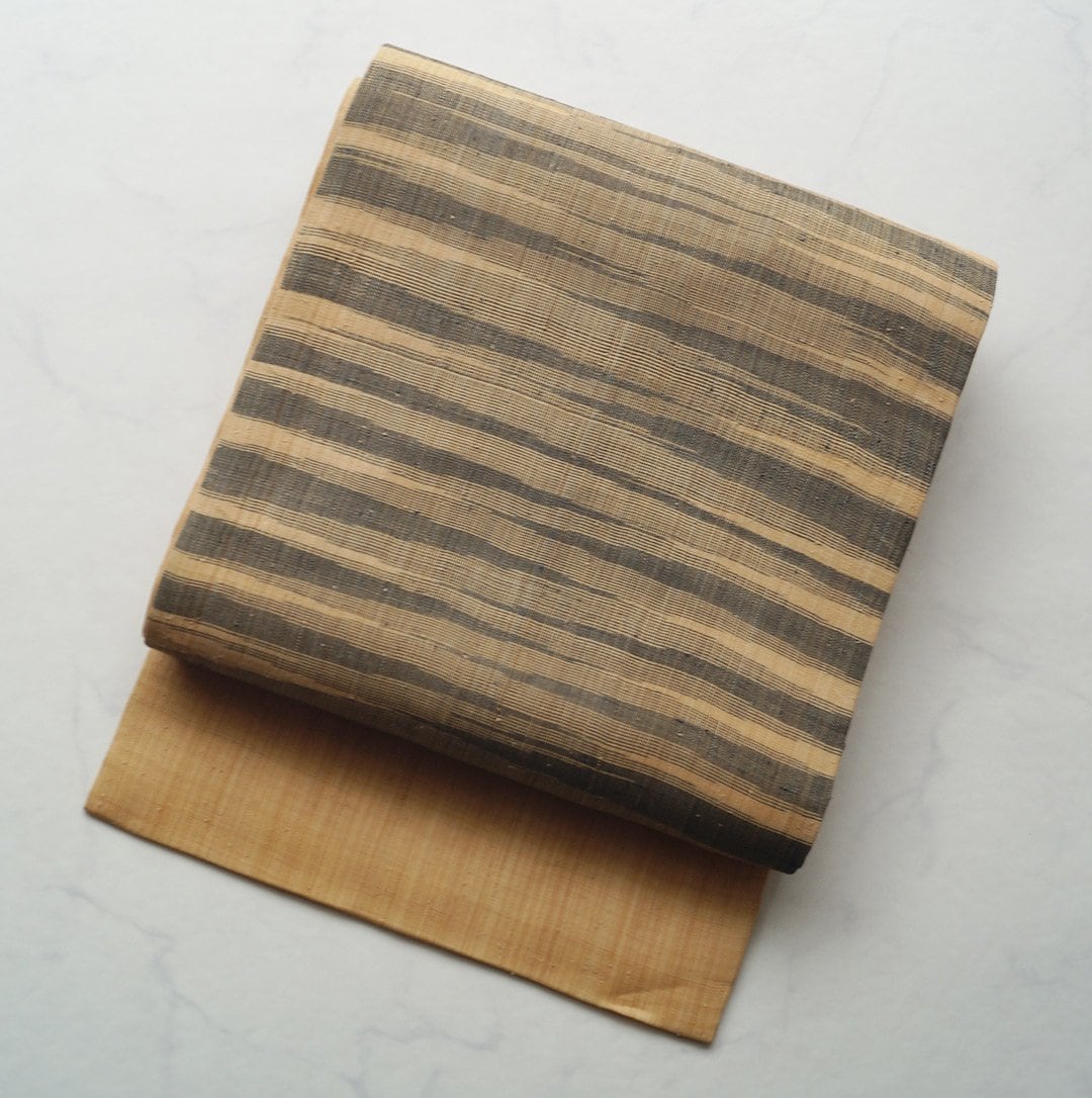 【夏なごや帯】喜如嘉芭蕉布 絣横段柄 なごや帯