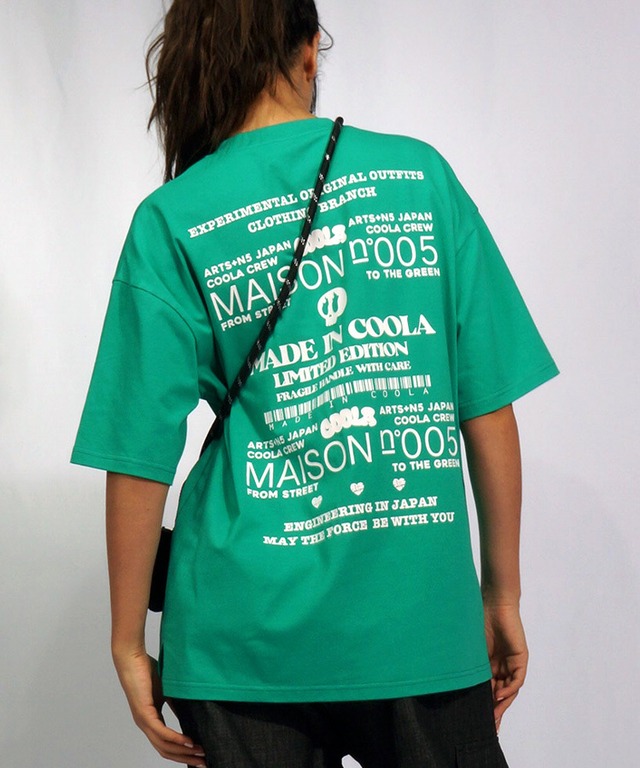 COOLA MadeロゴエンブロイダリールーズTシャツ (GREEN)　CQ-44060